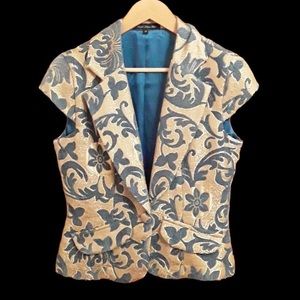 Turquoise Gold Vest Jacket Size Medium